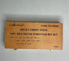 Carb-Tech 16-piece Forstner bit set, model YB16H  High Carbon Steel COMPLE
