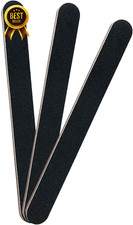 Professional Nail Files 3 Pack 100 180 Grit Emery Boards Black Reusable