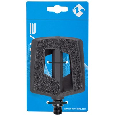 M-WAVE Steady Flat Fahrradpedal schwarz 1 Paar - Antirutschpedal aus Thermoku...
