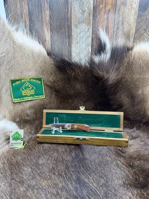 1985 Engraved Puma 700 Mini 4 Star Folder Knife And Jacaranda Handles Mint Box A