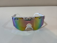 White With Blue And Purple Splatter Pit Vipers, No Case.