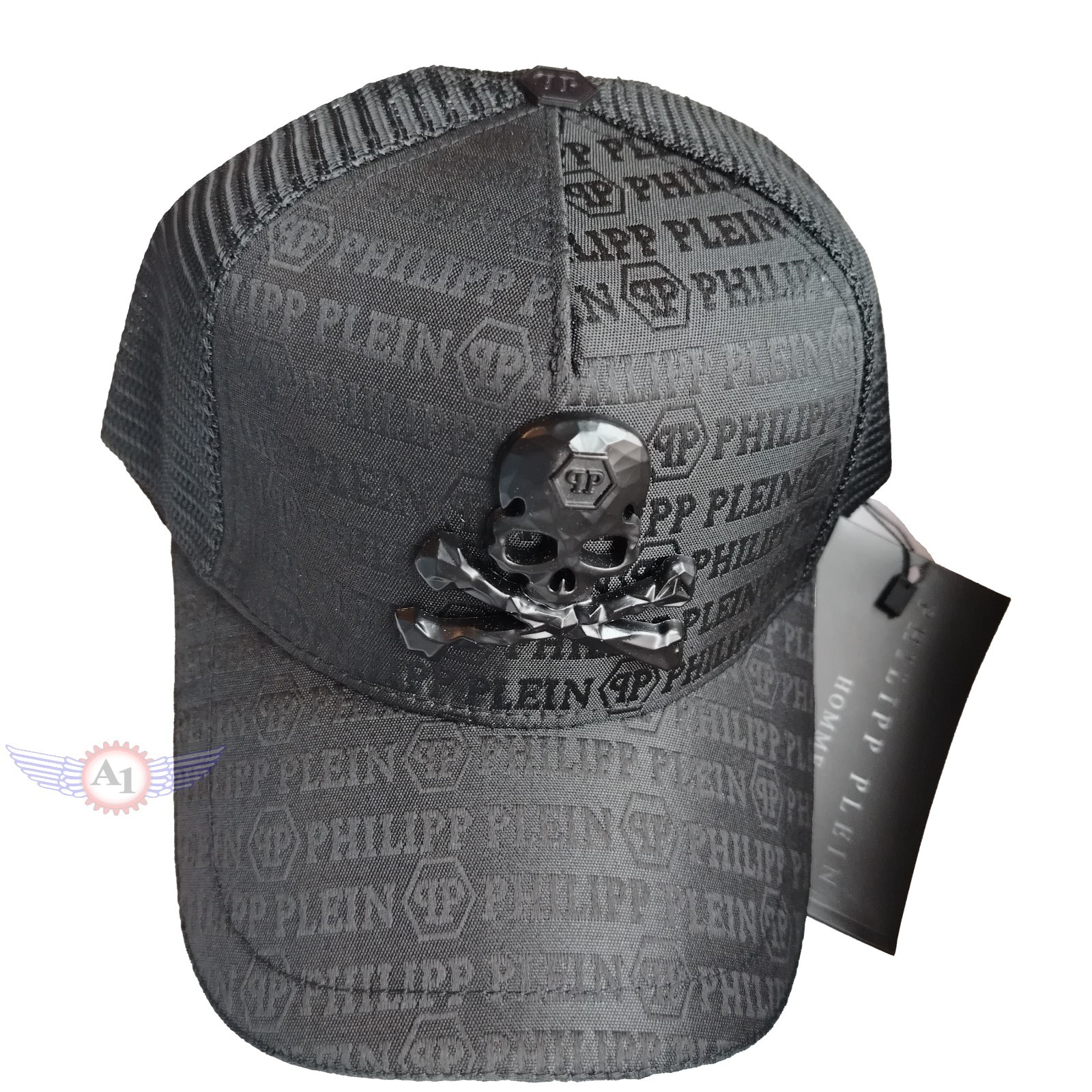 PHILIPP PLEIN skull sport Baseball Cap flat Premium Hat Men black monogram mesh image 2