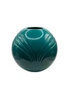 Vintage Haeger Teal Ceramic 9.5” Vase Art Deco Design 4387 Made In 1985