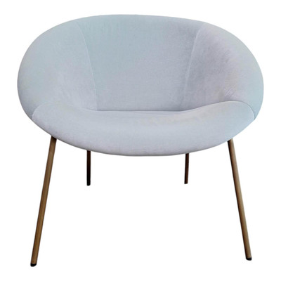 Walter Knoll Stuhl Armchair 369 Stoff Harald Jade Grau Gestell Messing