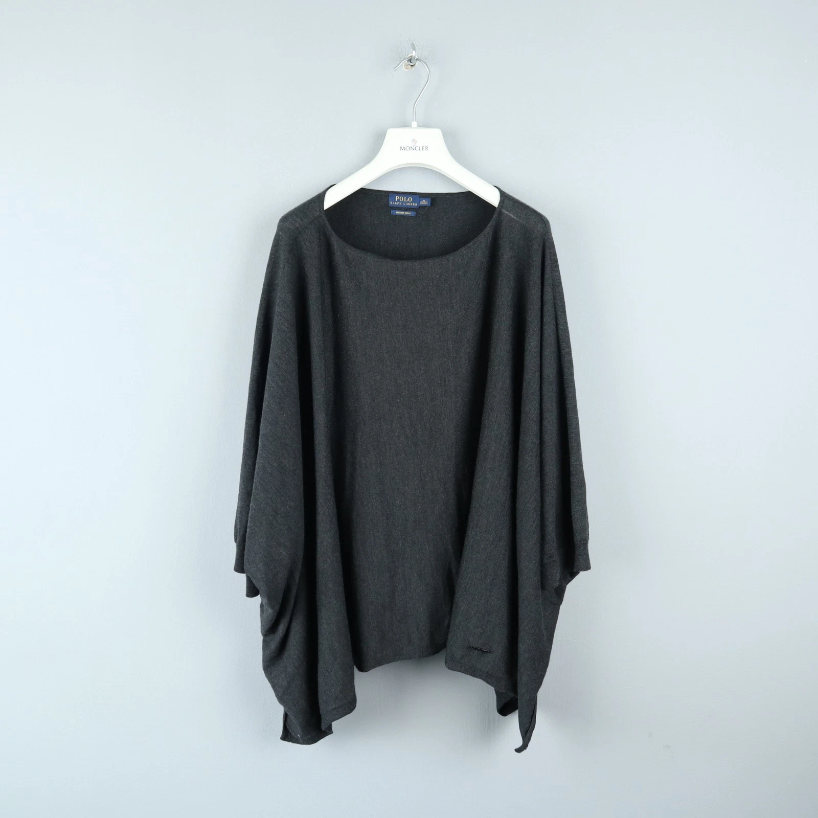 POLO RALPH LAUREN Womens Merino Wool Oversized Cape Poncho Sweater Size M