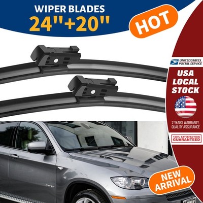 Windshield Wiper Blades Top Lock OEM Quality 24 in & 20 in Bracketless Frameless