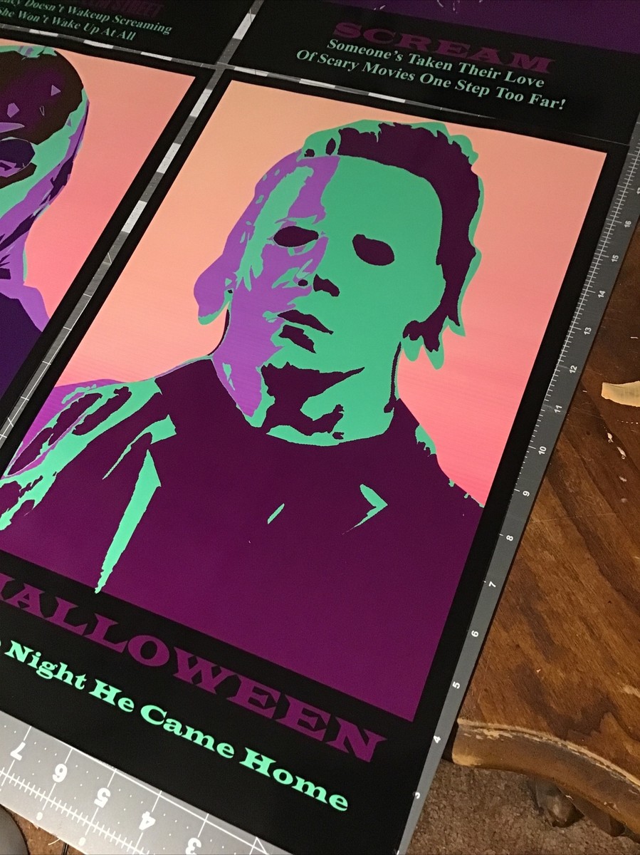 Ghostface Jason Freddy Michael Myers Blacklight Poster Set 11x17