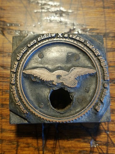 Vintage Buchdruck Druckblock Werbung Logo - gerades Ticket Vogel - B1 - Bild 1 von 7