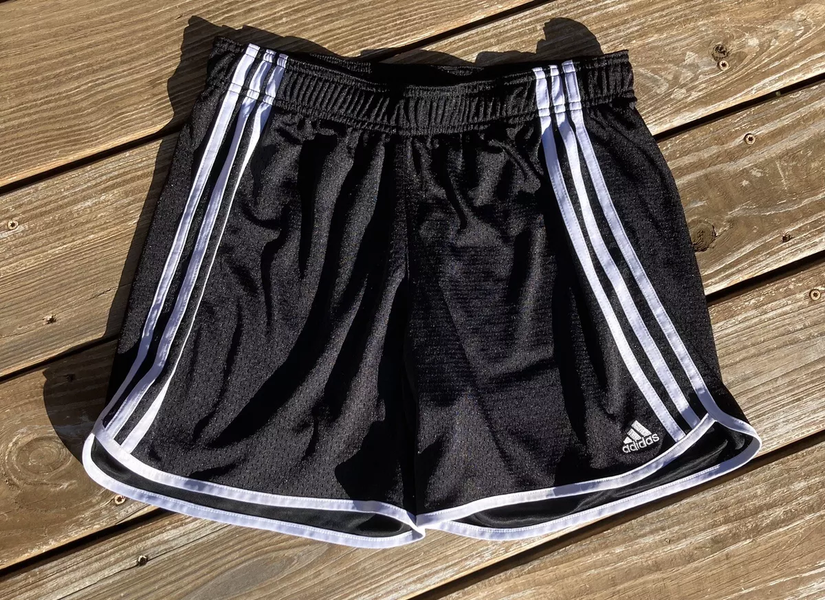 Adidas 3-Stripes Black Mesh Shorts Active Athletic Running Workout Women  Medium