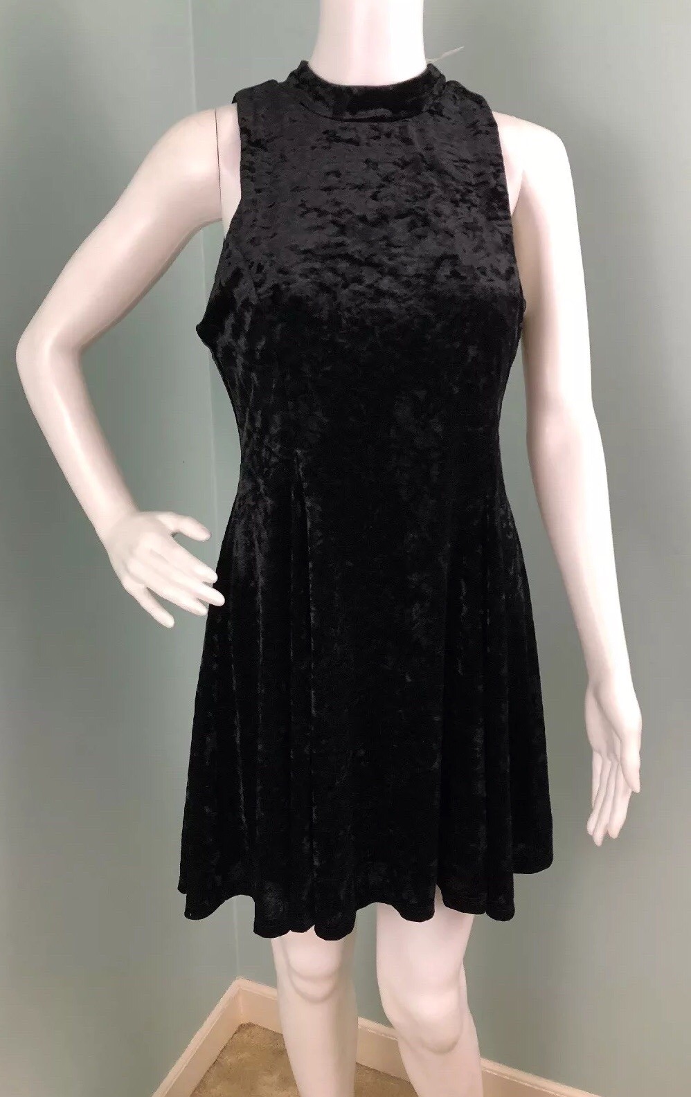 Crushed Velvet Fit \u0026 Flare Dress Sz 