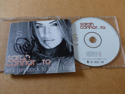 SARAH CONNOR signed Autogramm signiert ''LET´S GET BACK TO BED - BOY'' CD-Cover