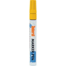 Pack Of 12 Ambersil Yellow Acrylic Paint Marker Pen 3mm Fibre Nib 20399