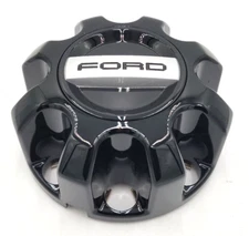 OEM 2019-2024 Ford F250, F350 Gloss Black Rear 8 Lug Center Cap - KC3J-1A096-BC