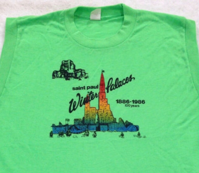 vtg 80s ST. PAUL WINTER PALACES MUSCLE T-Shirt M/L acrylic tank ice minnesota