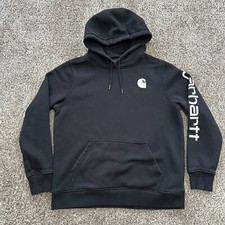 Carhartt Women's L 12-14 Relaxed Midweight Clarksburg Graphic Hoodie Black
