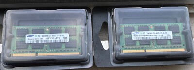 2 SAMSUNG 2GB 2Rx8 PC3-8500S-07-10-F2 LAPTOP MEMORY (4GB total)