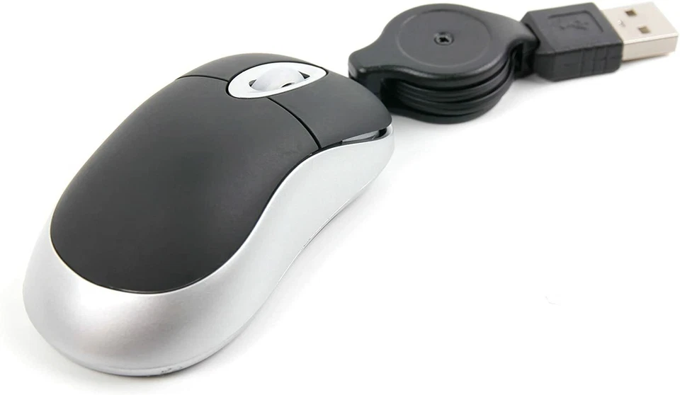 AcGoSp USB Mini Optical Scroll Wheel Mouse with Retractable Cable for PC/Laptop - Image 3 of 4