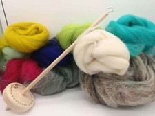 Wollschaaarfes Starterset mit Handspindel