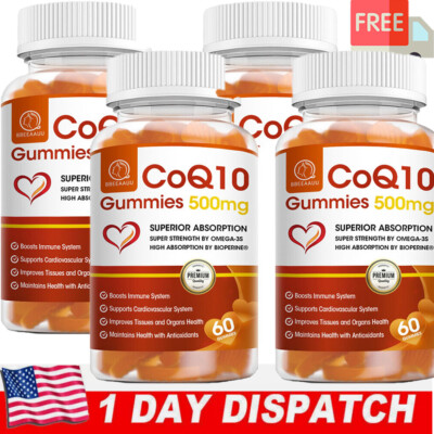 60/120/240Pcs Coenzyme Q-10 CoQ10 Gummies 500mg Heart Health Energy Support