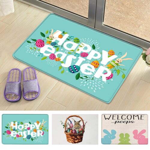 Bottom Day Indoor Rabbit Decoration Easter And Outdoor Doormat Easter Floor - Picture 1 of 30