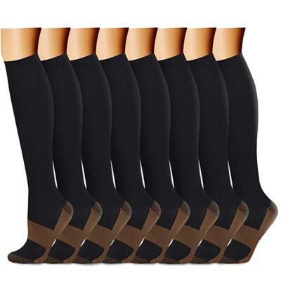 8 X Kompressionsstrümpfe Kompressionssocken Copper Compression für Männer Frauen