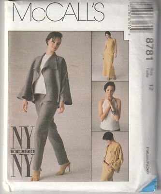 Vintage 1997 McCall's NY NY Schnittmuster 8781 Jacke Oberteil Hose Rock Größe B34