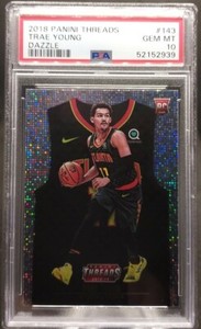 2018-19 PANINI THREADS DAZZLE TRAE YOUNG ROOKIE CARD #143 RC PSA 10 GEM MINT