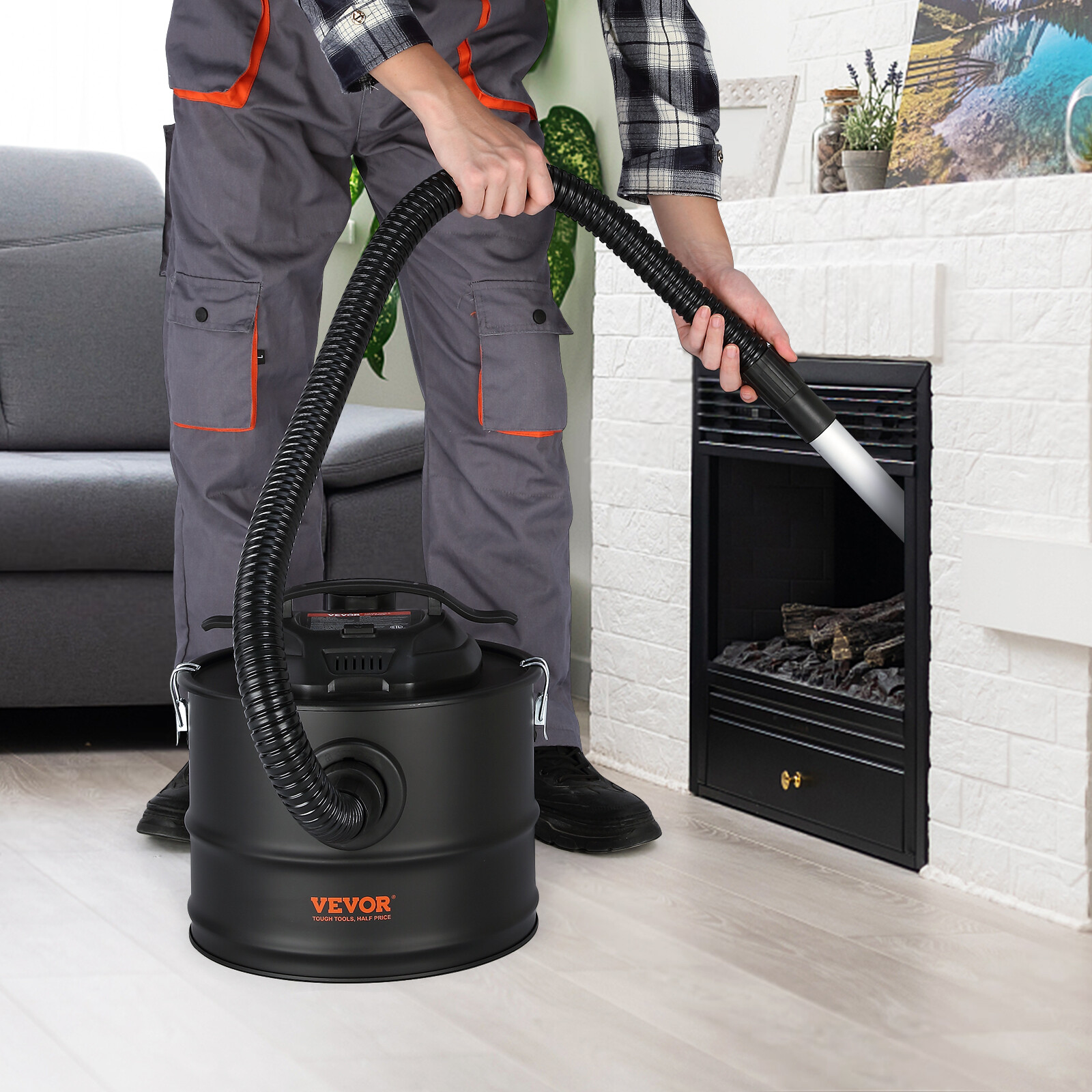 VEVOR Ash Vacuum Cleaner 4 Gallon 1200W for Fireplaces Pellet Stoves
