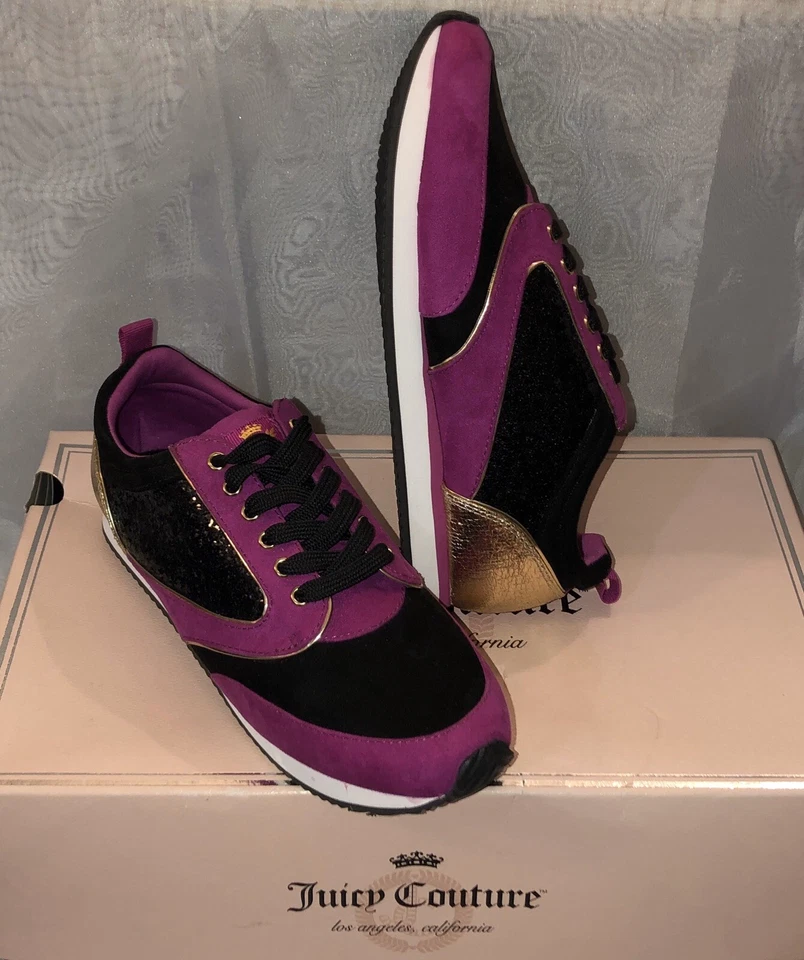 ¡NUEVO EN CAJA! Zapatos deportivos elegantes para mujer JUICY COUTURE fucsia/dorado/negro - talla 6,5 M Foto 4 de 4