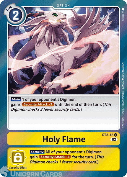 ST3-15 Holy Flame :: Common Foil Digimon Card :: RB01: Resurgence Booster ::