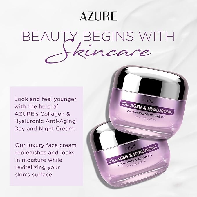 AZURE Collagen & Hyaluronic Acid Day/Night Cream Value Set -2x