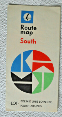 Route  map South -  POLISH AIRLINES  um 1960