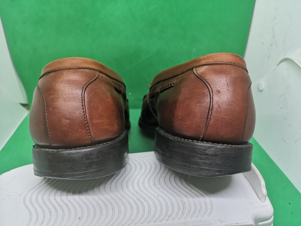 ALLEN EDMONDS Cody Brown Leather Slip On Woven Dress Shoes 
