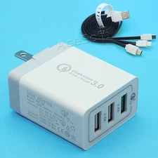 High Security Lightweight Multiport QC3.0 Charger 3in1 Cable for LG G5 H820 AT&T
