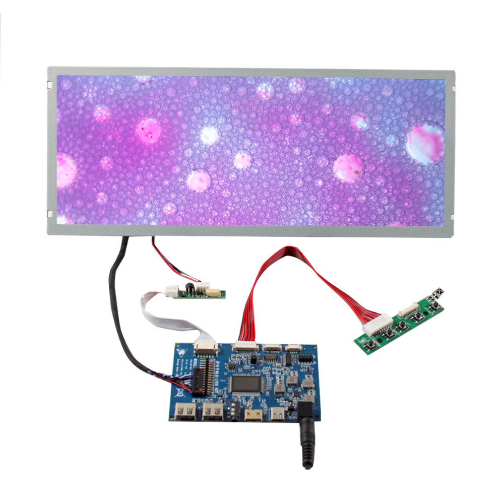 HD  Type C USB 20pins LVDS Board and 12.3"" 1280x480 LQ123K3LG01 TFT LCD Screen