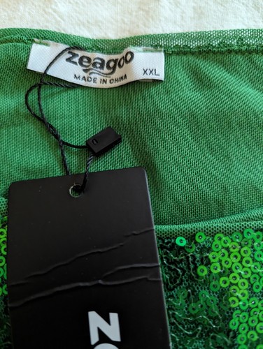 Zeagoo Sequence Tank XXL Brilliant Green Holiday Party - Picture 5 of 10