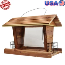 Cedar Grand Chalet Bird Feeder Jumbo Capacity Holds Seed Suet Easy Care New
