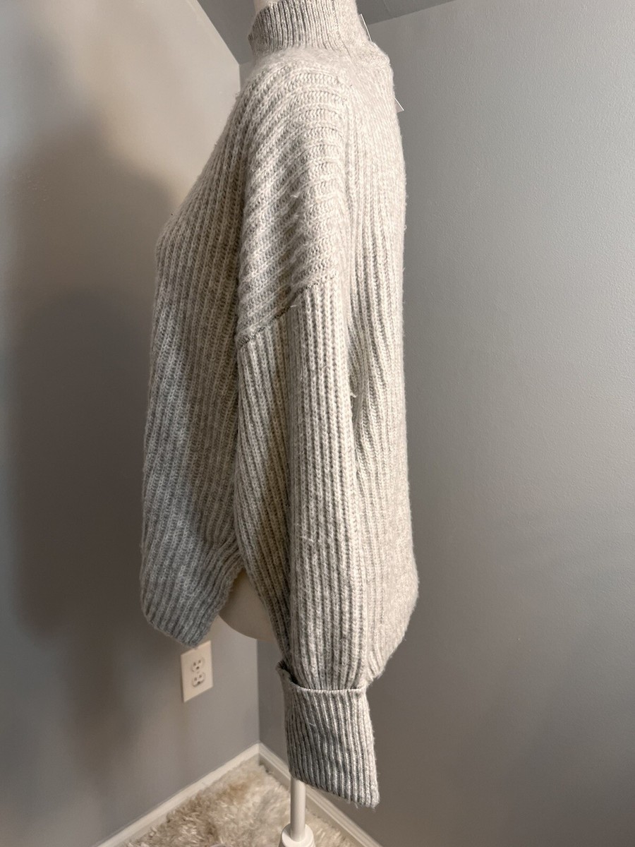 TopShop Womens Sweater, Size 8 - 10. high neck, Gray, New with Tags View 4