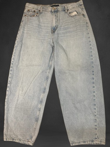 Aeropostale Wide Leg Y2K Mom Jeans Damengröße 12 – helle Waschung – Baggy Fit