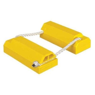 Checkers Ac4614-Lr-P Airplane Chock,4-1/4 In,Urethane,Ylw,Pr