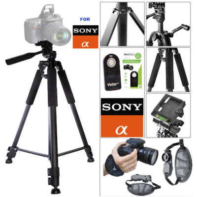 60'' TRIPOD + REMOTE +WRIST GRIP FOR SONY ALPHA NEX-7 NEX-5 NEX-3 NEX-F3 NEX-C3 