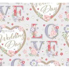 WEDDING DAY WRAPPING PAPER - GLOSSY TOP QUALITY -  TAG -   FAST DISPATCH