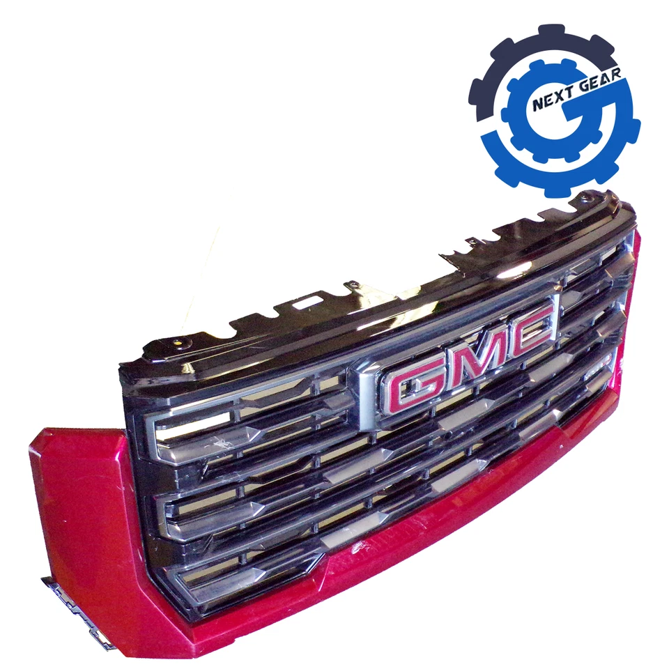 Conjunto de rejilla OEM GM rojo cayenne 2024 GMC Sierra HD AT4 85666071 Foto 2 de 4
