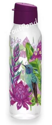 Tupperware Bottle ECO Sports Water Jug 25 oz Hummingbird Design Purple