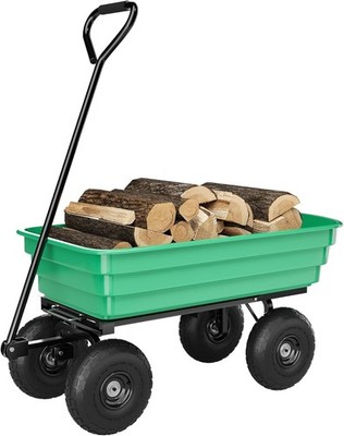 Heavy Duty 1200LB Garden Dump Cart 13'' Tires 180° Quick Release Rotating Handle