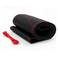 Sports Style Hand Sew Steering Wheel Cover Microfiber Leather Car Auto Red