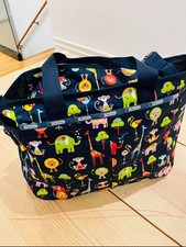 Le Sportsac Travel Bag Baby Diaper Bag Zoo Animals New