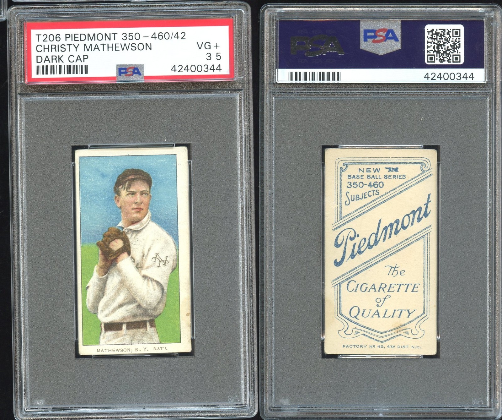 T206 Christy Mathewson dark cap HOF ~~ PSA 3.5 ~~ Piedmont 460 Factory 42 RARE
