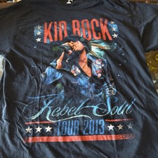 KID ROCK 2013 Pre Owned &ldquo;REBEL SOUL&rdquo; Concert Tour Tee Shirt Adult Large