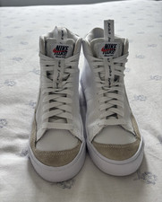 Nike Blazer Mid High Top Trainers White/Beige Suede Lace Up UK 3.5 US 5.5